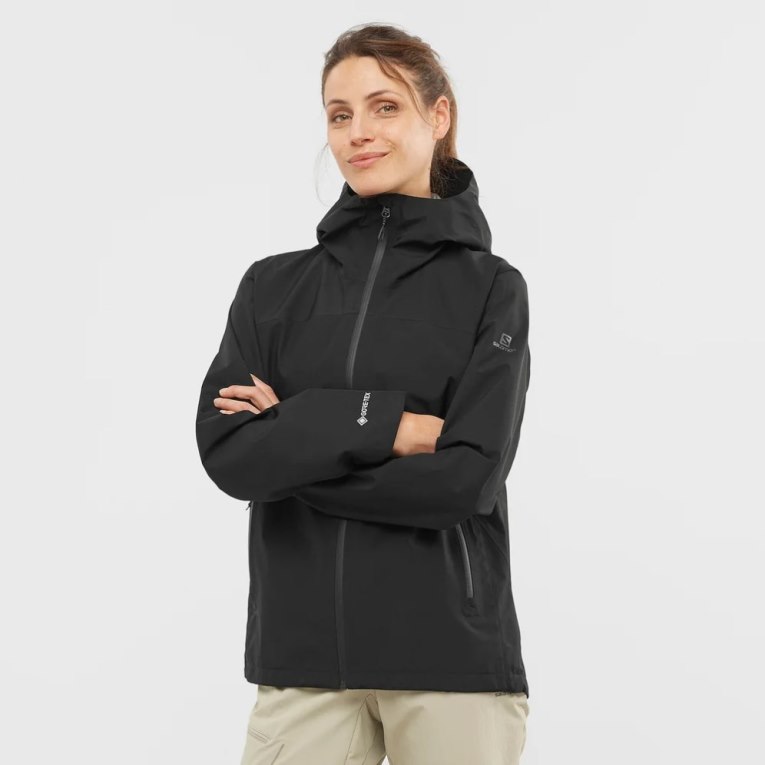 Salomon Outline GTX 2.5L Women\'s Shell Jackets Black | CA 37T58